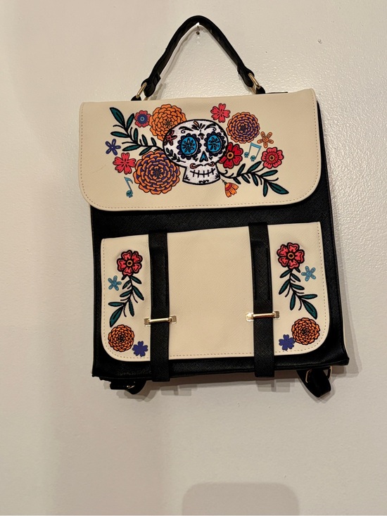 Disney Handbags - Coco: Cream & Black Floral Sugar Skull Backpack - Women